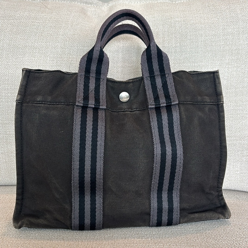 Authentic HERMES Fourre Tout PM Canvas Tote - Picture 2 of 9